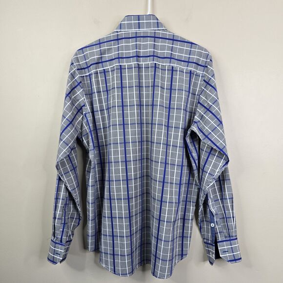 Bullock & Jones Mens Long Sleeve Classic Fit Windowpane Print Button Down Medium - Picture 4 of 7